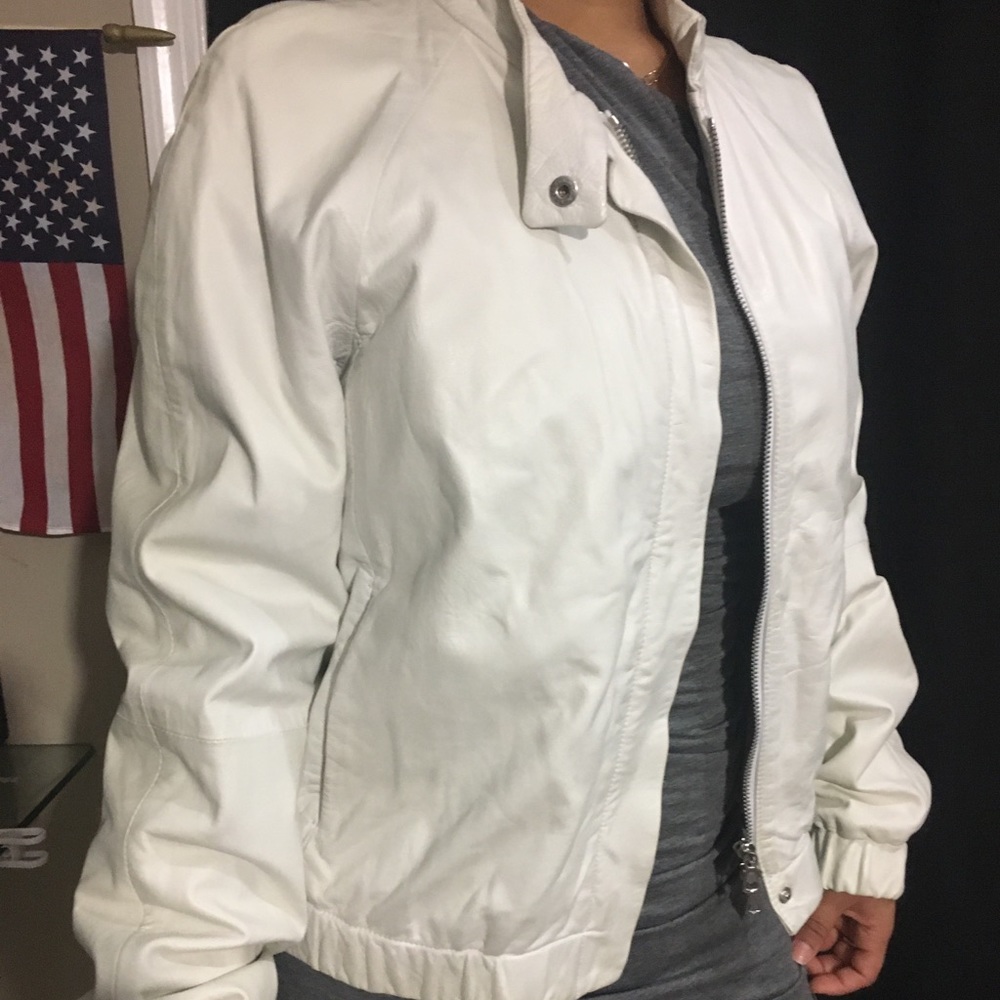 White theory leather jacket